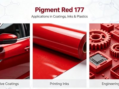 Principais aplicações do pigmento vermelho 177 em revestimentos automotivos, tintas e plásticos.